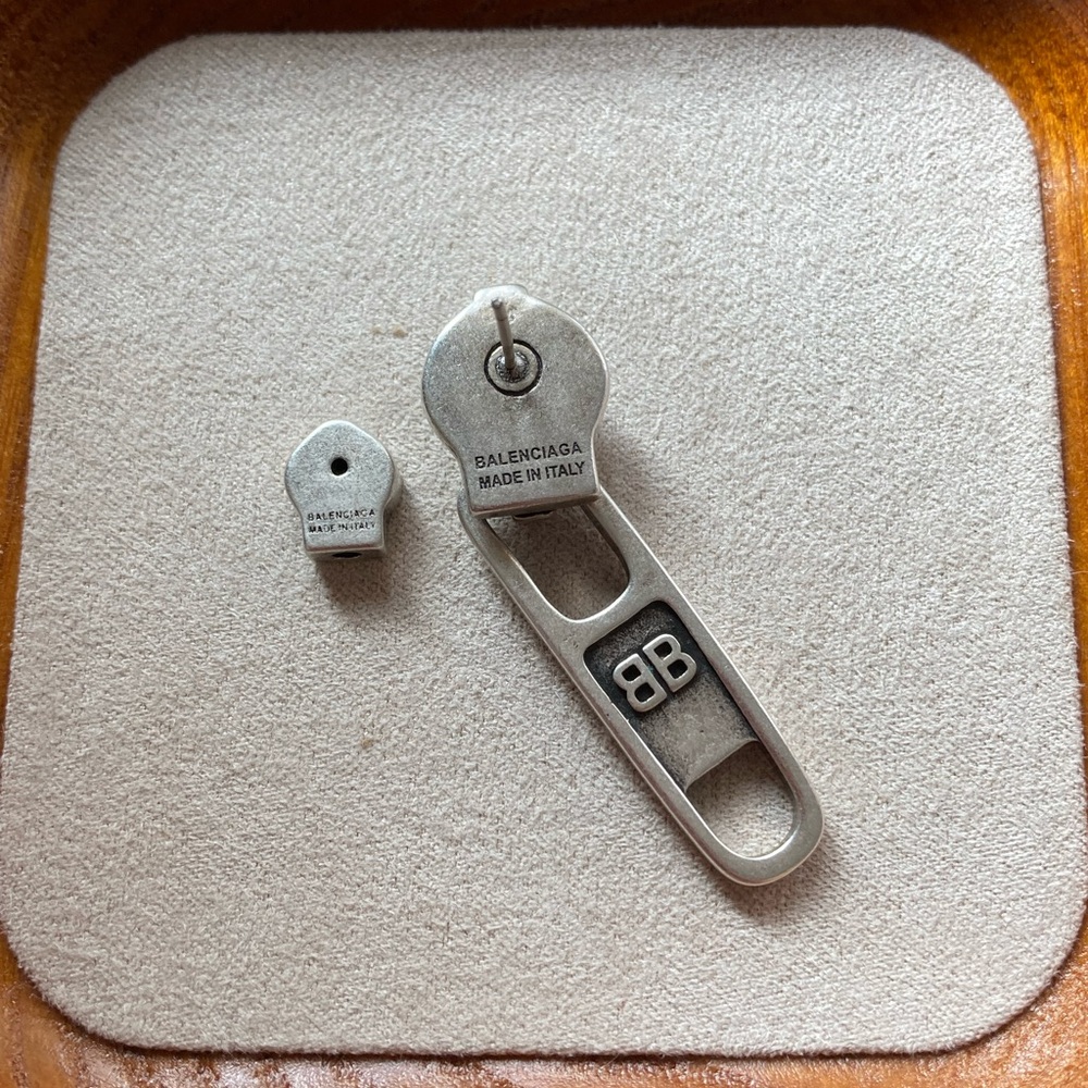 Balenciaga Silver Men's Earring - Picture 7 of 11